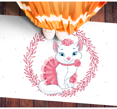white princess cat bedroom carpet - TenStickers