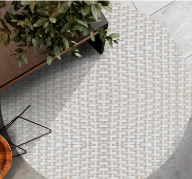 White rattan wood effect vinyl flooring - TenStickers