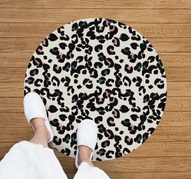 White round vinyl carpet leopard animal print carpet - TenStickers