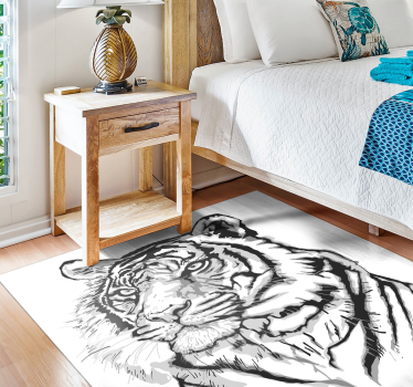 White tiger face animal mat - TenStickers