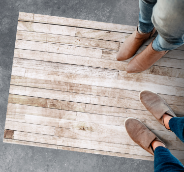 White vintage planks pattern texture rug - TenStickers