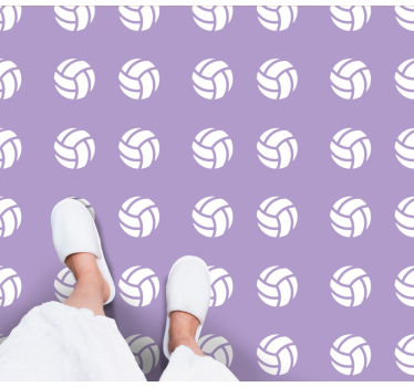 White volleyball balls pattern bedroom carpet - TenStickers