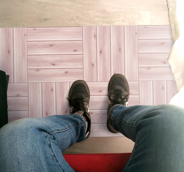 Wood grain pattern wood effect vinyl flooring - TenStickers