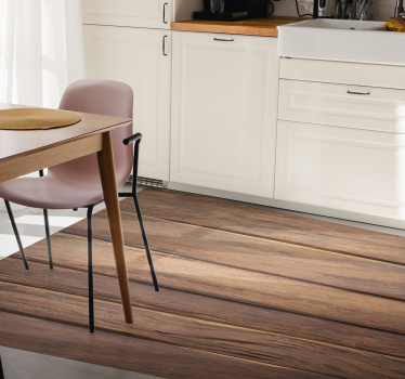 Wood horizontal planks living room carpet - TenStickers