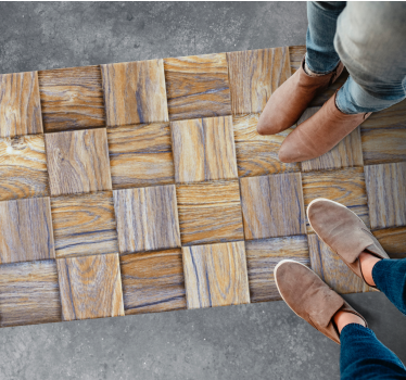 Block Style wood vinyl rug - TenStickers