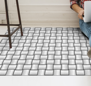 Wooden planks white gaps texture  wood effect vinyl flooring - TenStickers
