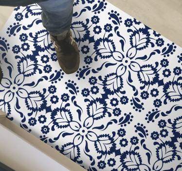 Yard navy blue tile mat - TenStickers