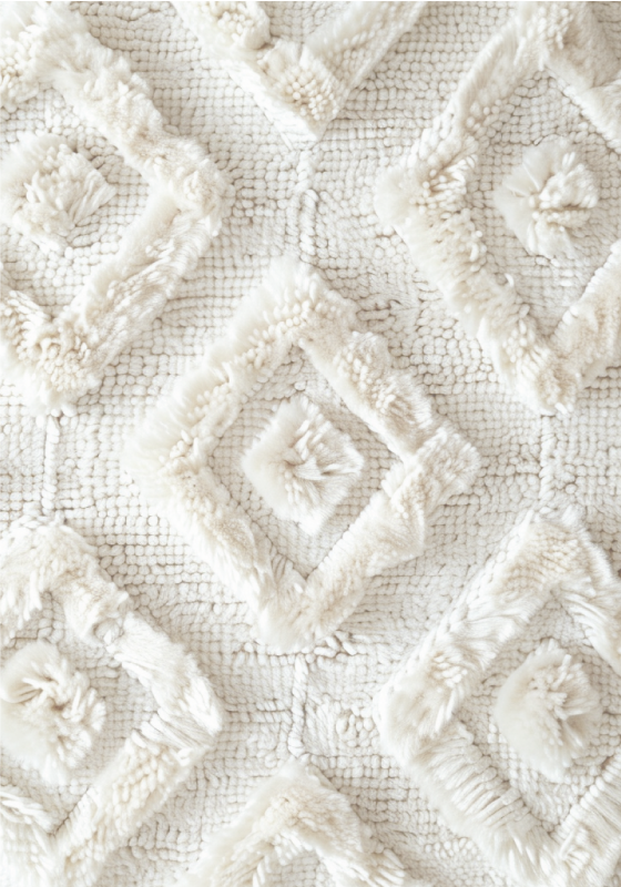 Diamond pattern white vinyl rug - TenStickers