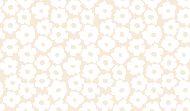 White poppy flower vinyl rug - TenStickers