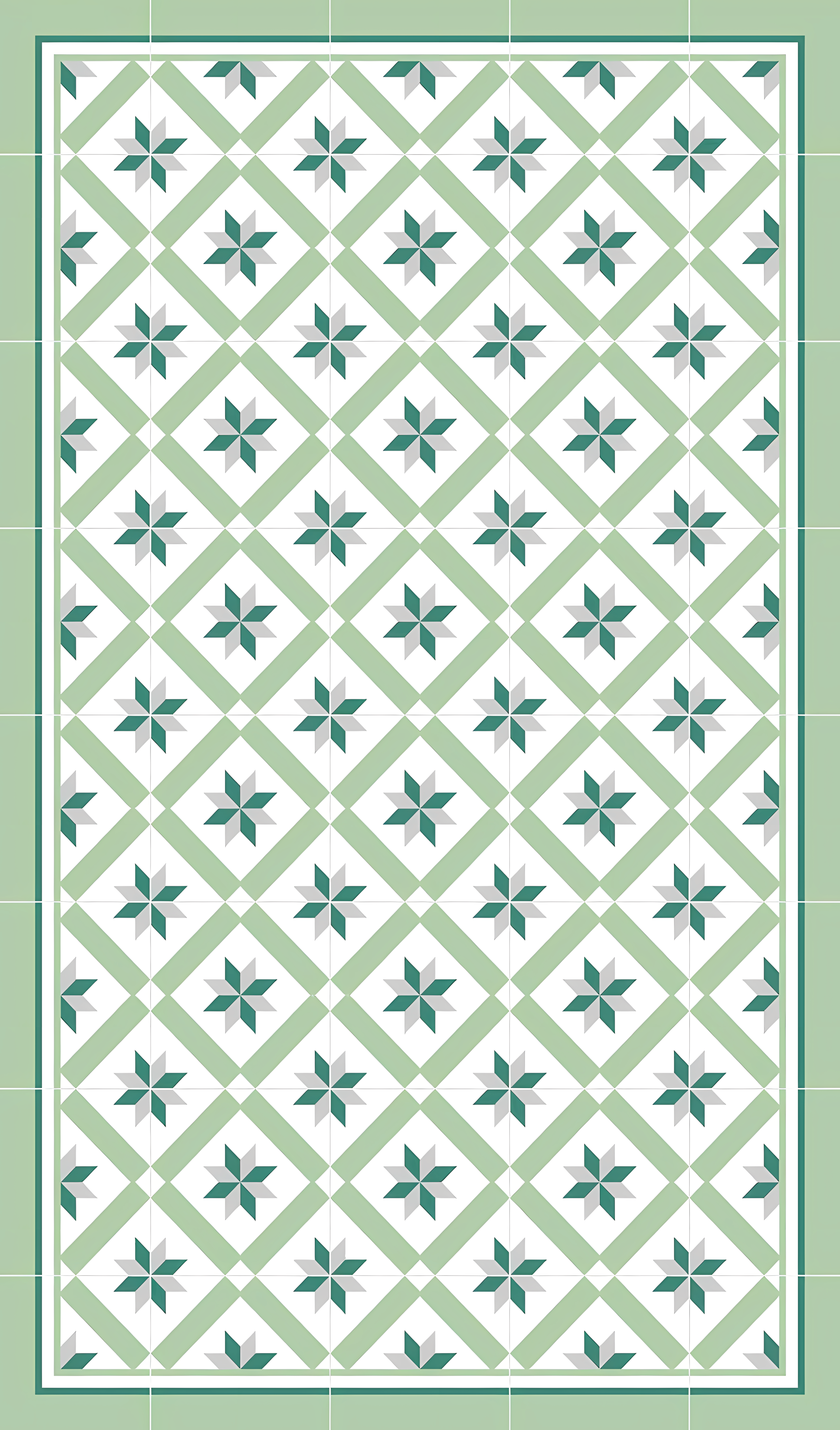 Hydraulic Green kitchen vinyl rug - TenStickers