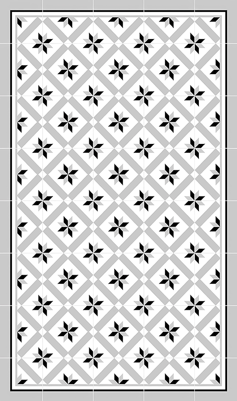 Hydraulic Grey kitchen vinyl rug - TenStickers