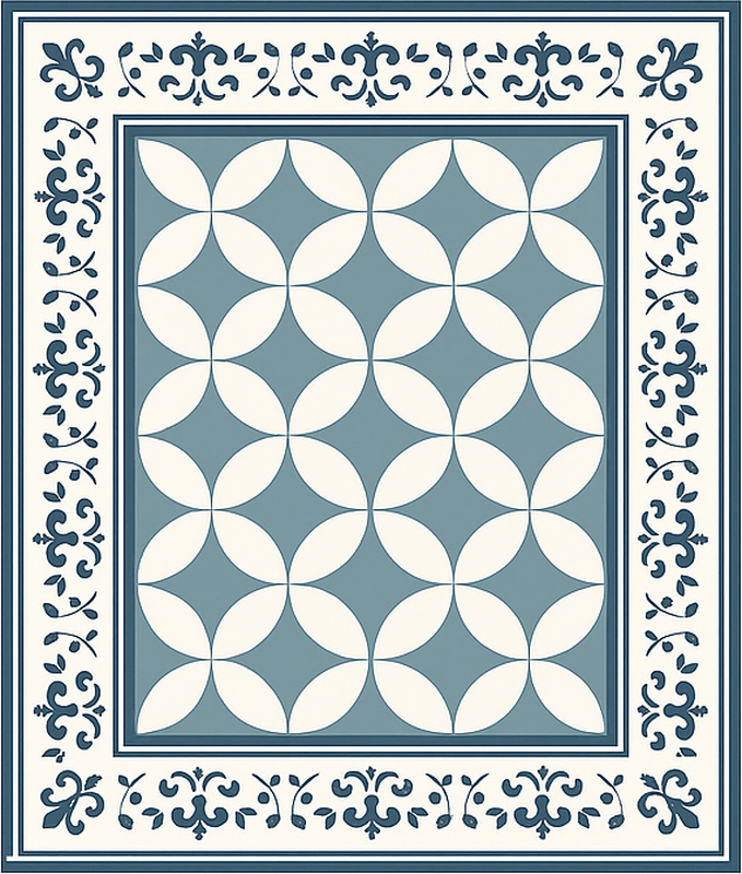 Quatrefoil Tile Pattern dining room vinyl rug - TenStickers