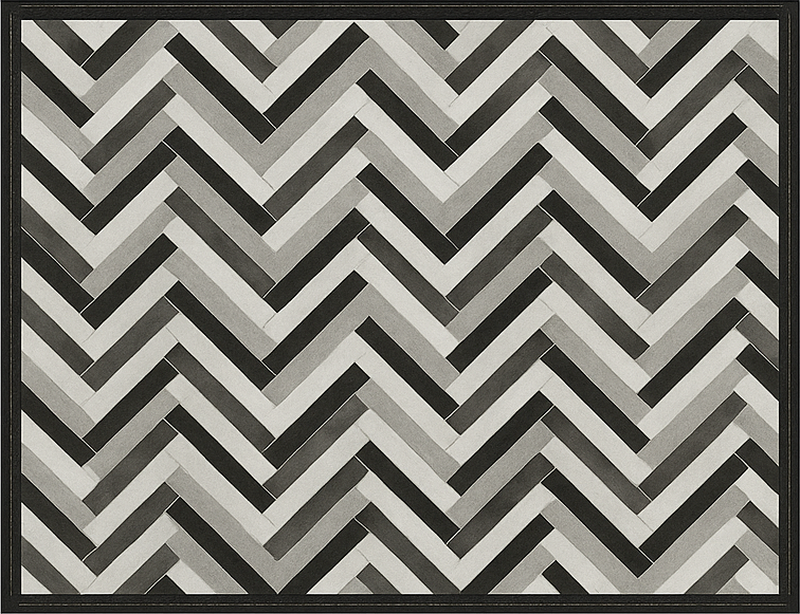 Monochrome Parquet Style dining room vinyl rug - TenStickers