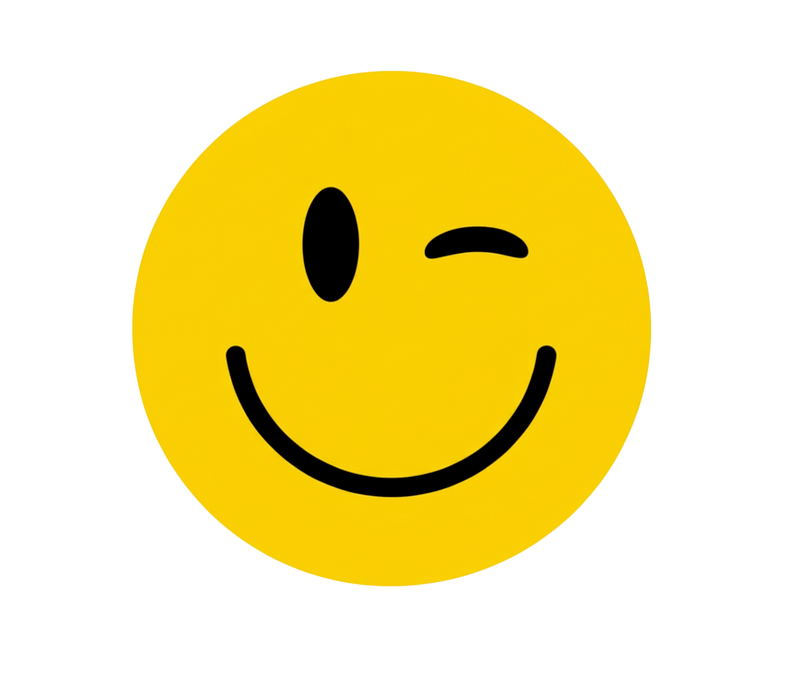 Circular vinyl rug with a wink - TenStickers