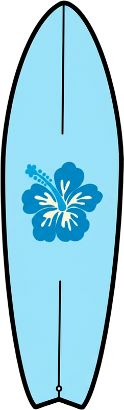 Nature vinyl rug hawaiian floral surfboard - TenStickers