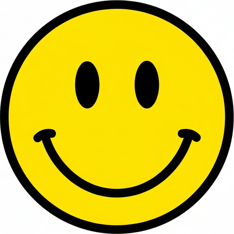 Circular vinyl rug with happy face design - TenStickers