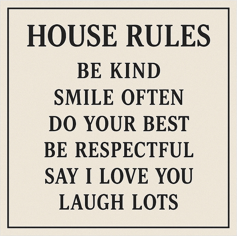 Custom vinyl rug house rules - TenStickers