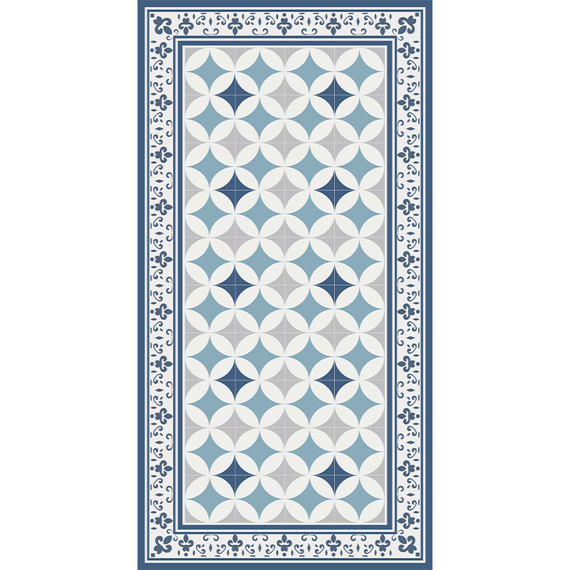 Azure tile kitchen vinyl rug - TenStickers