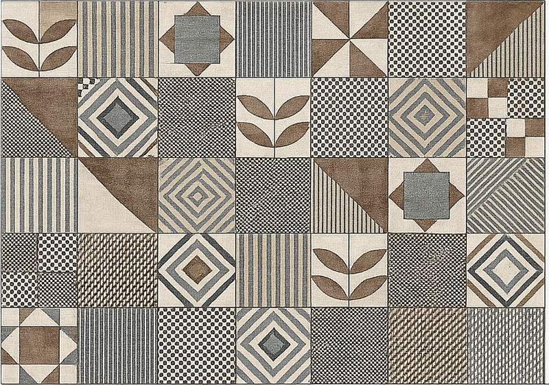 Kitchen vinyl rug abstract geometric design - TenStickers