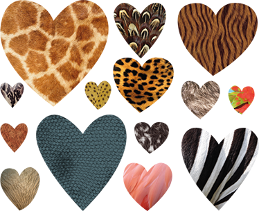 Animal vinyl rug with heart animal prints - TenStickers