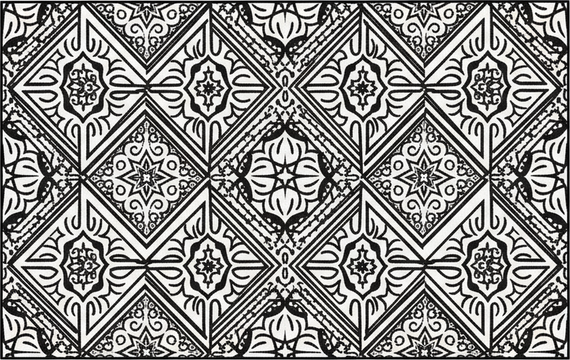 Kitchen vinyl rug in vibrant contrast patterns - TenStickers