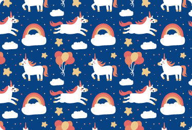 Animal vinyl rug featuring white unicorns for kids - TenStickers