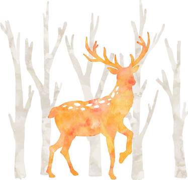Animal vinyl rug in winter deer style - TenStickers
