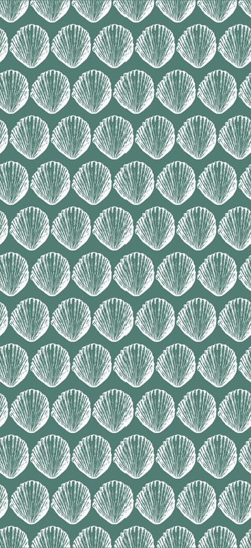 Animal vinyl rug with retro seashell design - TenStickers