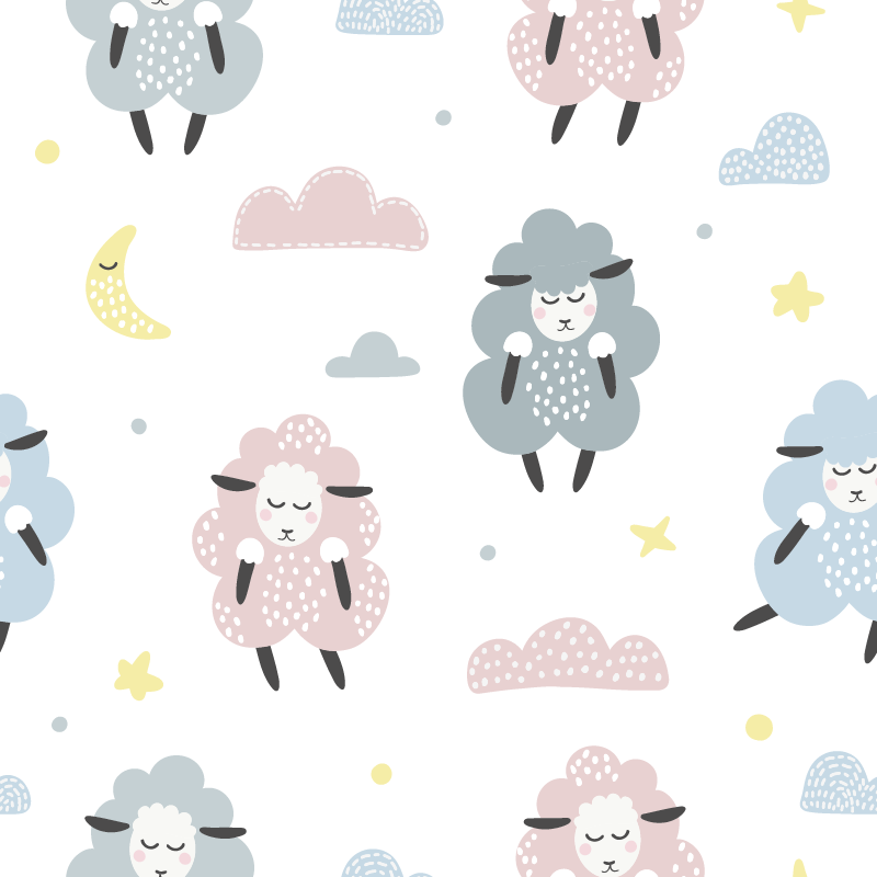 Animal vinyl rug with sheep design for kids - TenStickers