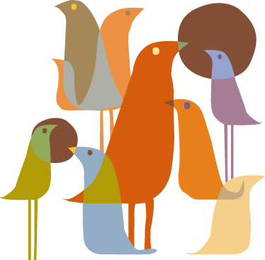 Animal vinyl rug in minimalist birds style - TenStickers