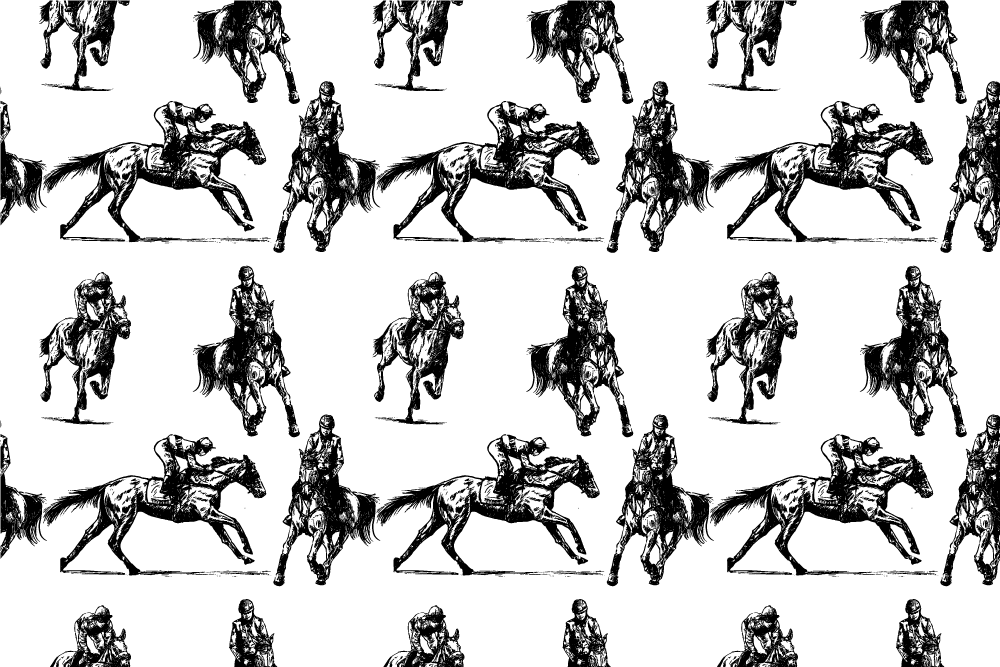 Animal vinyl rug in black and white horse pattern - TenStickers