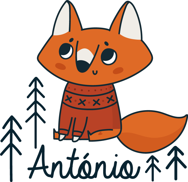 Nordic fox rug animal vinyl rug - TenStickers
