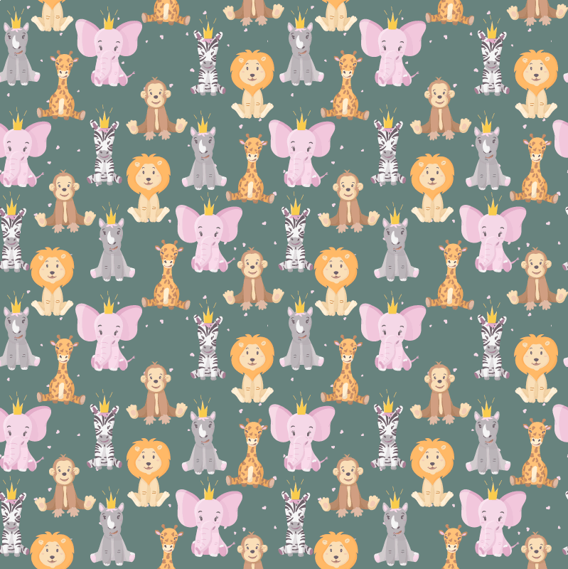 Cute animals design animal vinyl rug - TenStickers