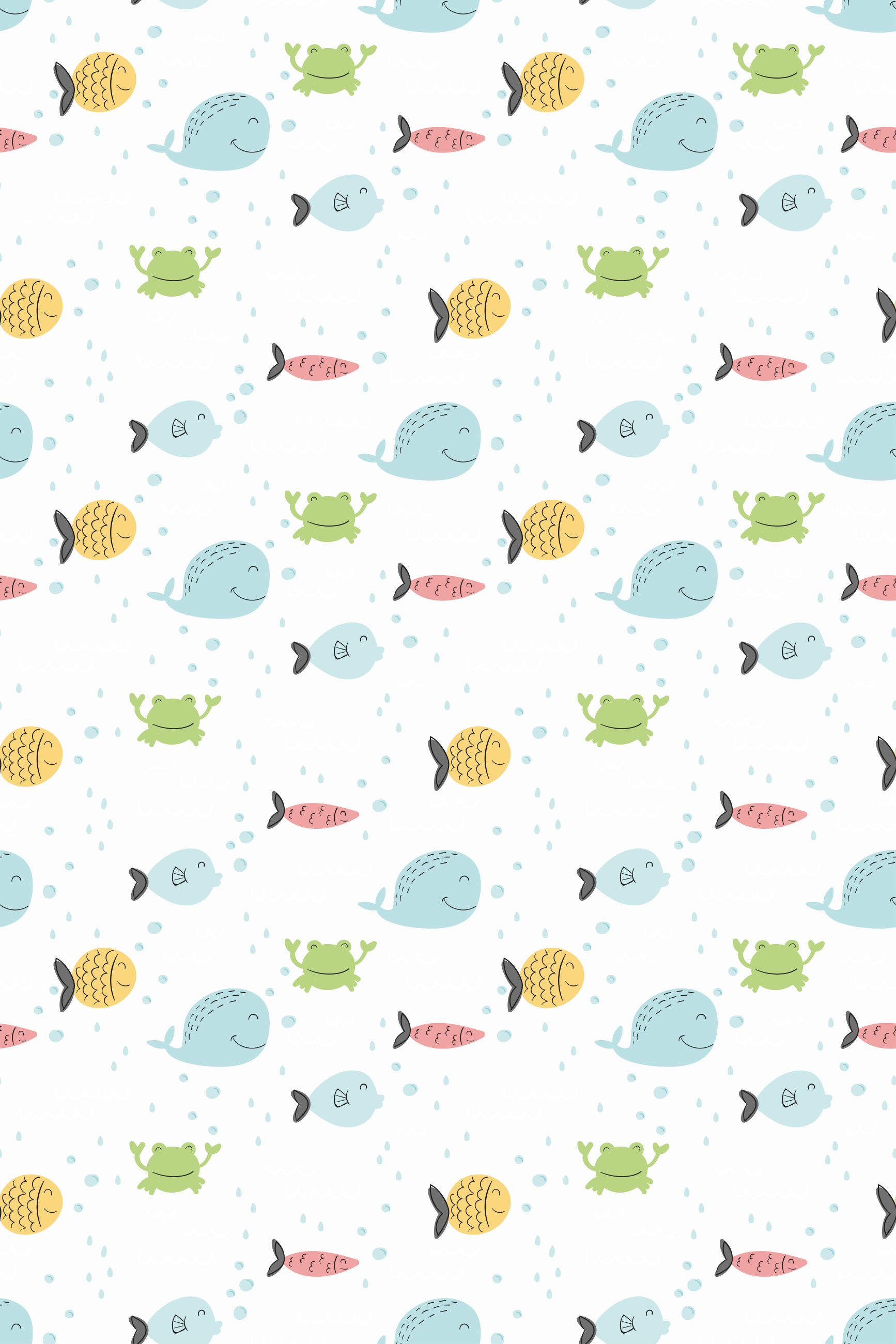 Animal vinyl rug colorful fish on white background - TenStickers