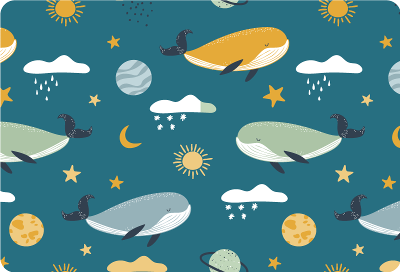 Animal vinyl rug trendy whale design - TenStickers