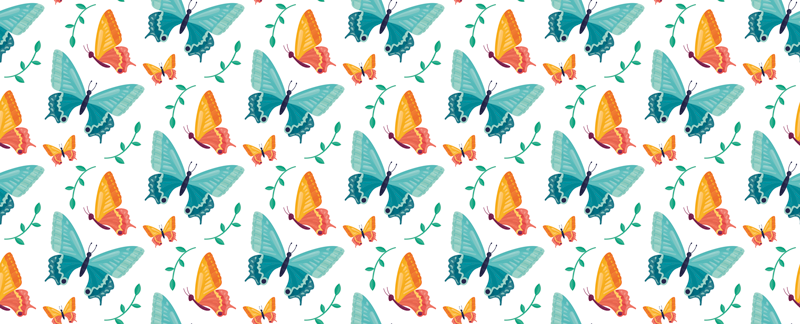 Animal vinyl rug lively butterfly design - TenStickers