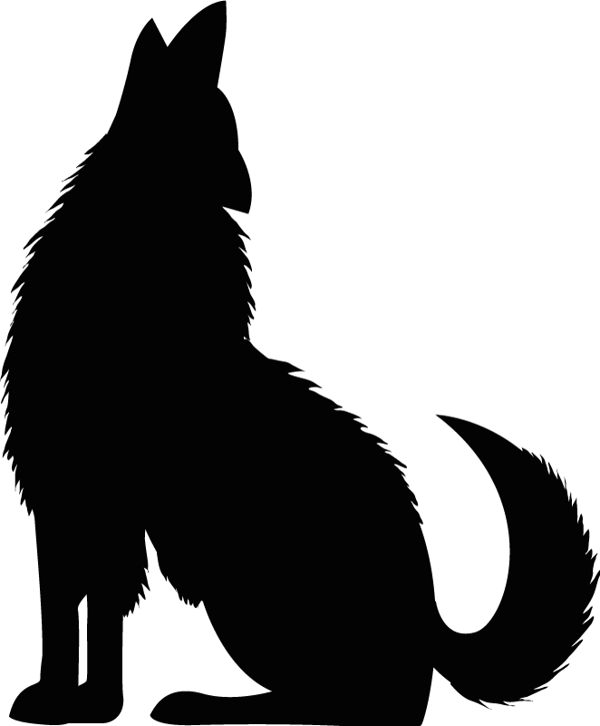 Animal vinyl rug sitting dog outline - TenStickers
