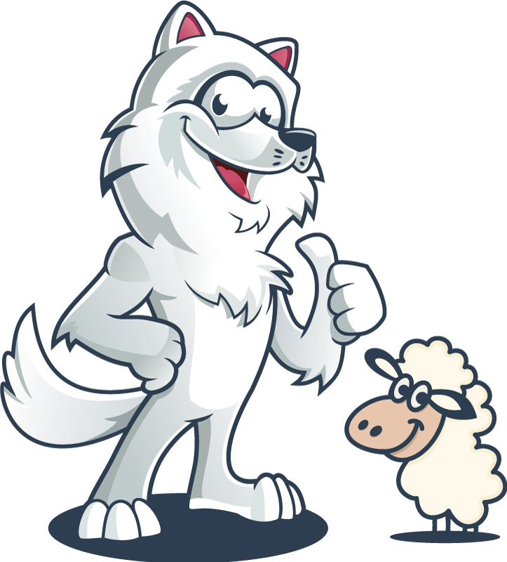 Animal vinyl rug joyful wolf design - TenStickers