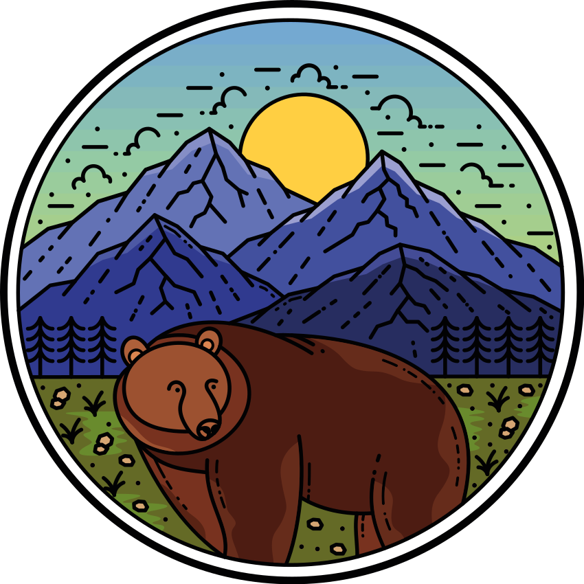 Animal vinyl rug bear in the woods - TenStickers