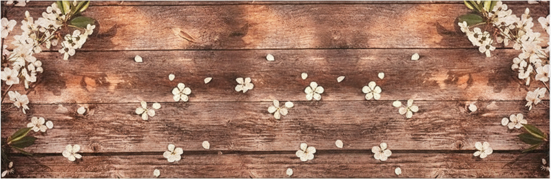 Floral timber kitchen vinyl rug - TenStickers