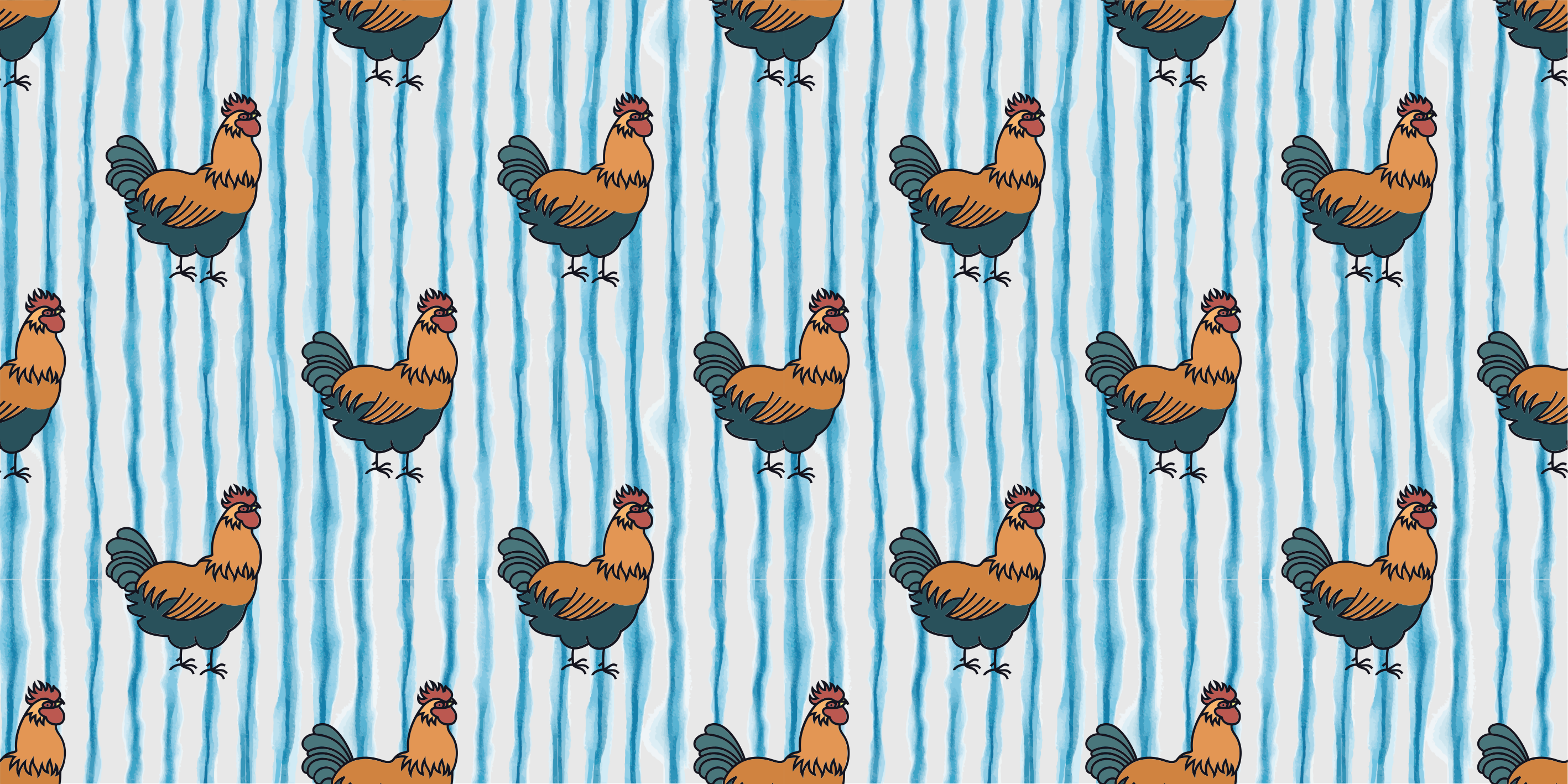 Charming hen motif animal vinyl rug - TenStickers