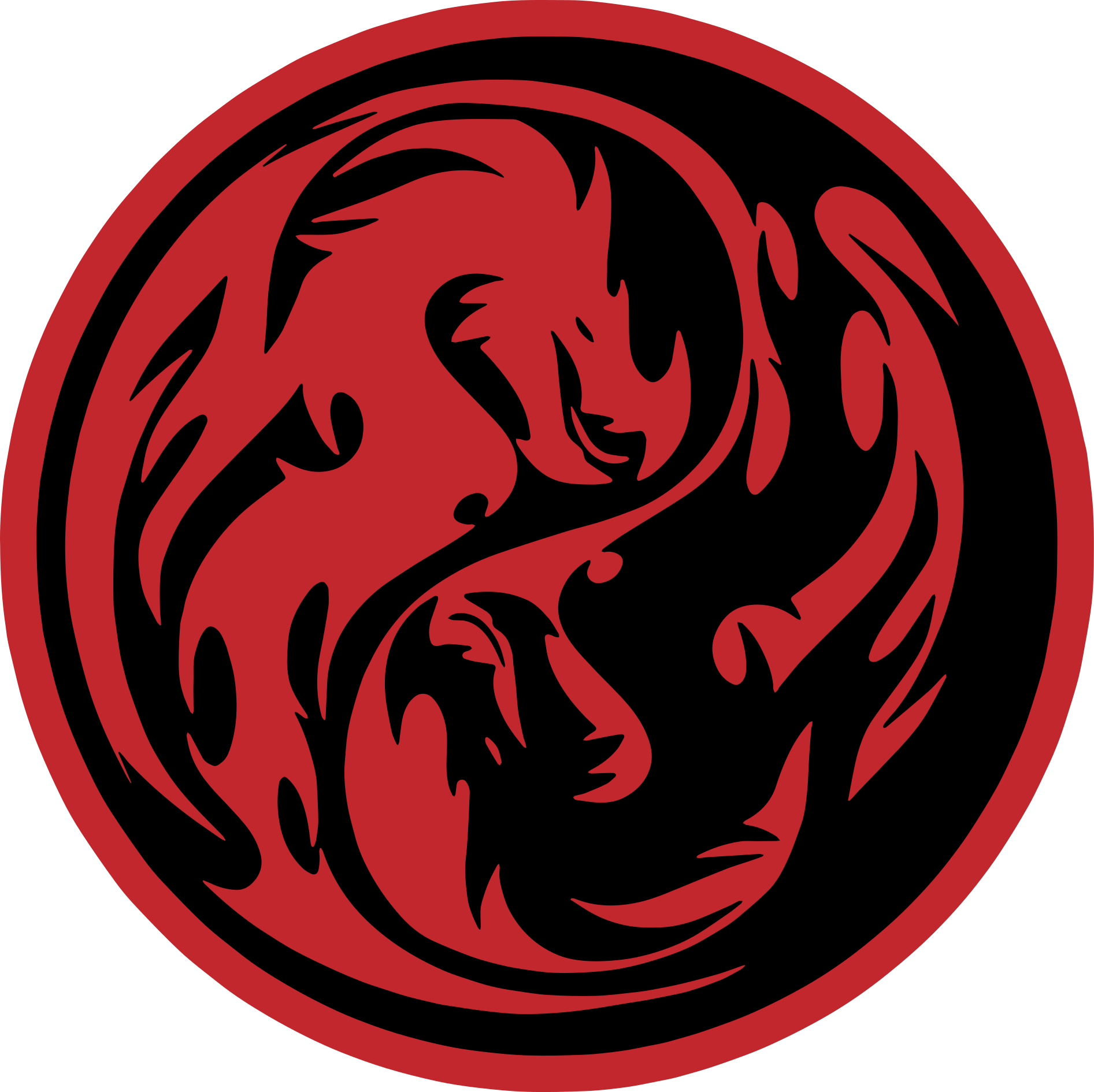 Yin yang dragons animal vinyl rug - TenStickers
