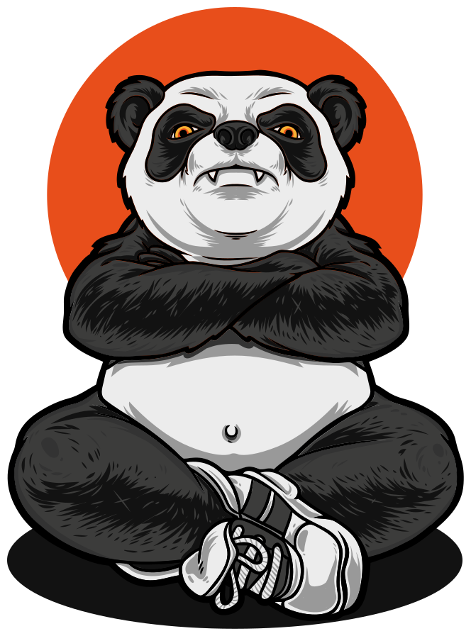 Panda embracing calmness animal vinyl rug - TenStickers