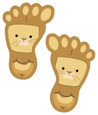 Cute animal footprints animal vinyl rug - TenStickers