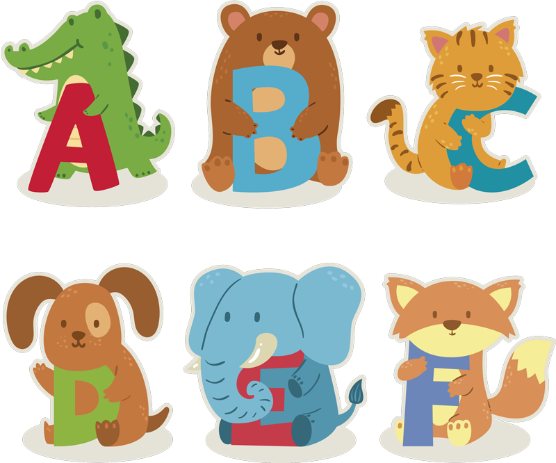 Animal vinyl rug alphabet with animals design - TenStickers