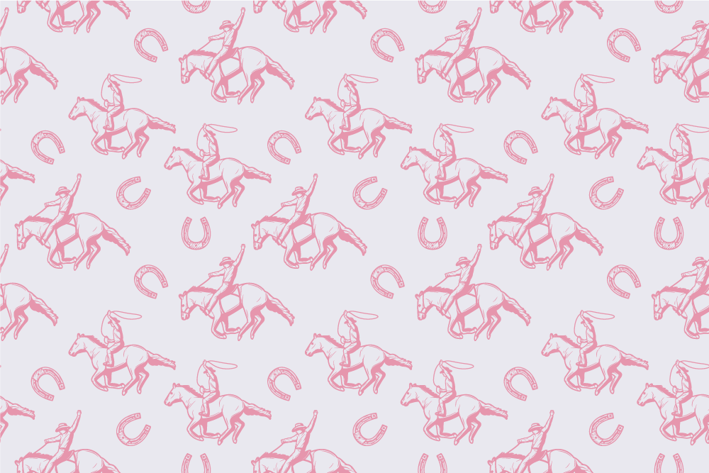 Animal vinyl rug with pink cowboy horse pattern - TenStickers