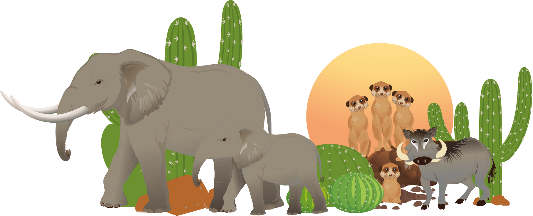 Animal vinyl rug safari animal scene - TenStickers