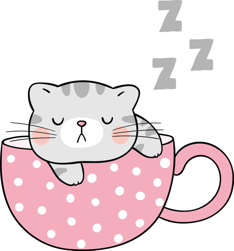 Animal vinyl rug sleeping cat mat - TenStickers