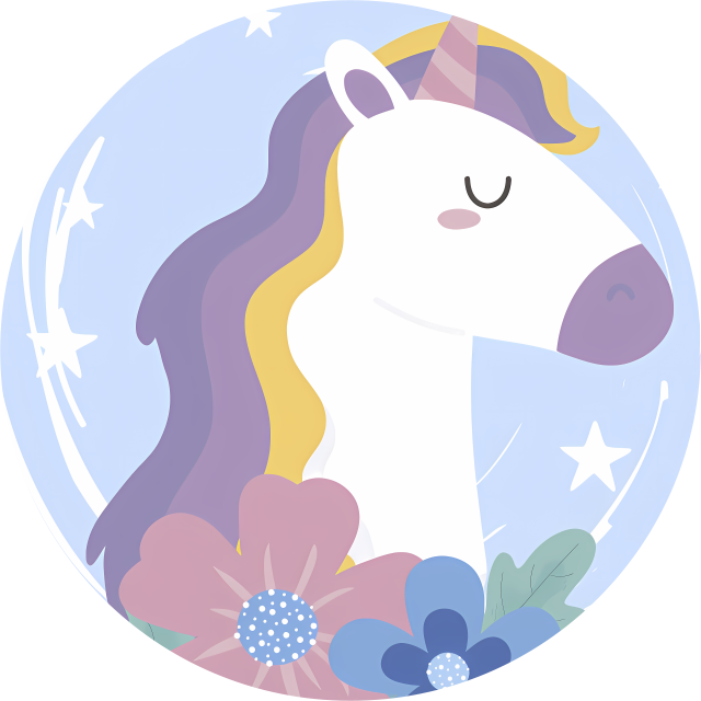 Animal vinyl rug bright mane unicorn - TenStickers