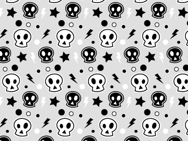 Halloween vinyl rug with grey and white skulls - TenStickers